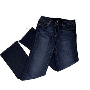 Paige Jeans Womens 29 Blue Manhattan Boot Cut Low Rise Dark Wash Stretch Denim